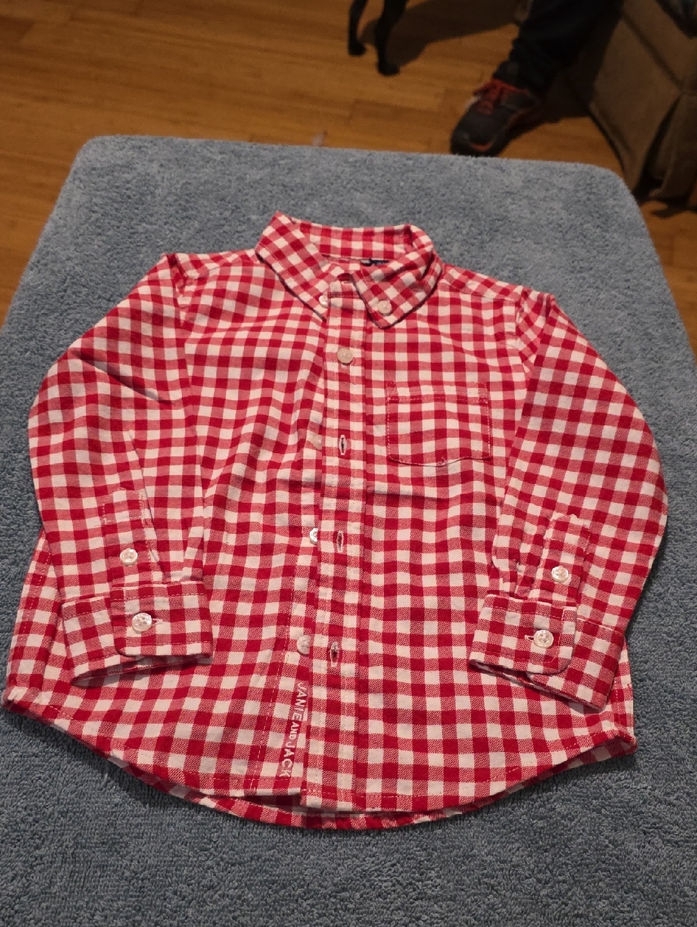 Janie and Jack Red and White Gingham Button-Down Shirt